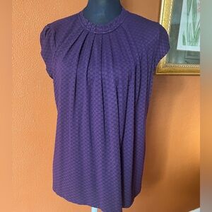 Elle Purple Cap-sleeve Blouse